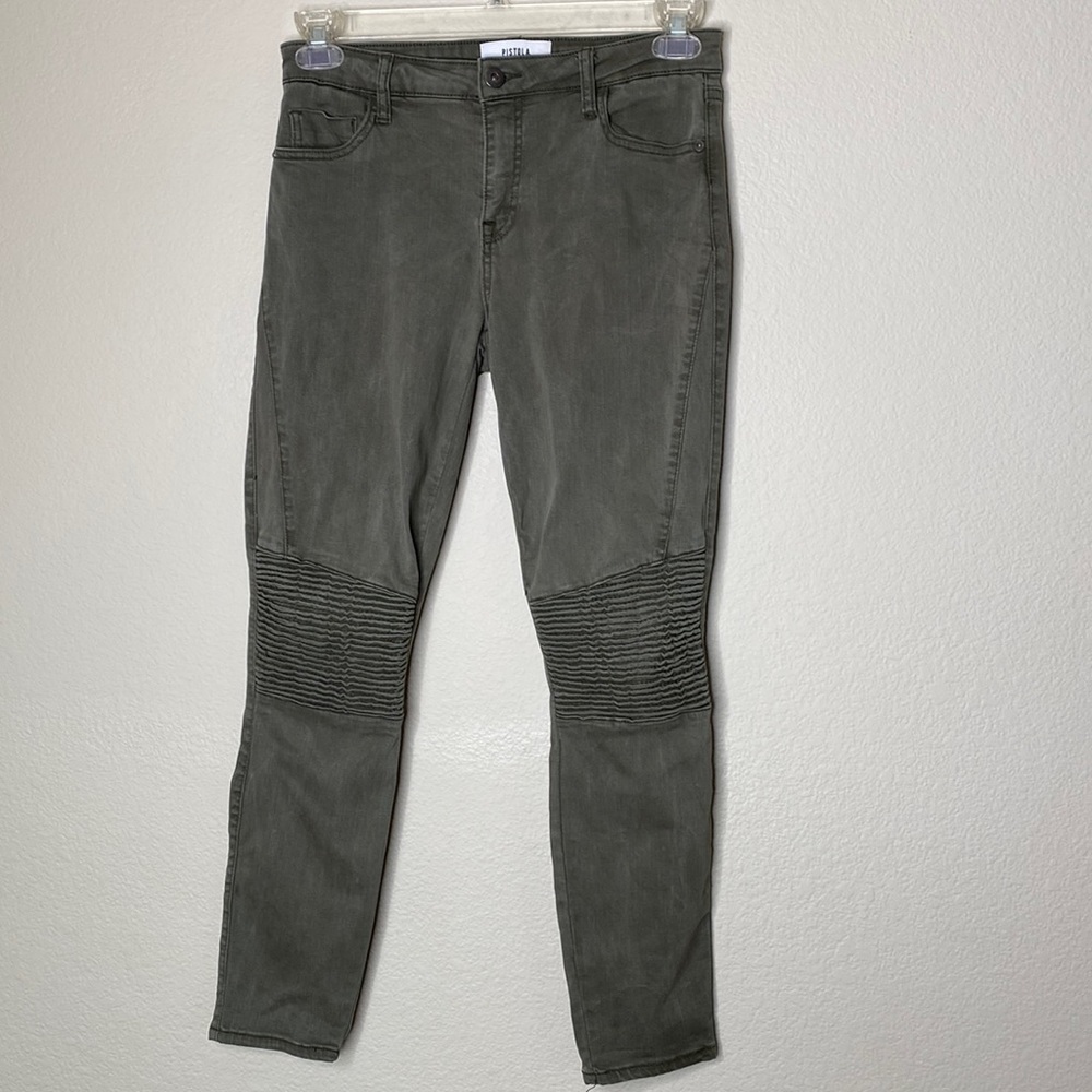 Pistola Audrey moto jeans women’s 29 green skinny VGUC olive green